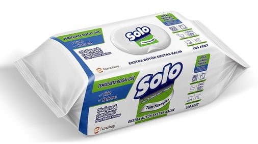 Solo Yüzey Temizlik Havlusu - Mendili 100 Yaprak Okaliptus & Çam Esintisi Plastik Kapaklı