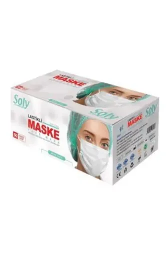 Soly MeltblownBYZ158792 Care Meltblown 3 Katlı Full Ultrasonic Telli Maske Beyaz 50 Adet