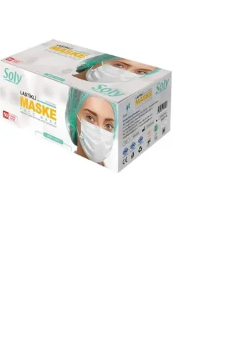 Soly siyah10 Care Siyah 3 Katlı Full Ultrasonik Maske 1 Paket 50 Adet