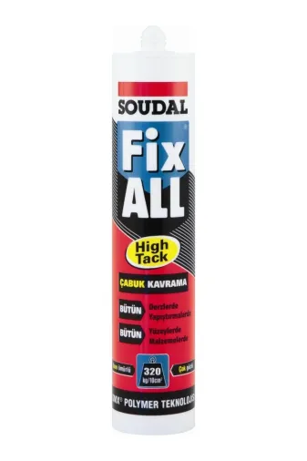 Soudal FCSHPRDHC1008084 Fix All High Tack Korniş Yapıştırıcı Montaj Silikonu Beyaz