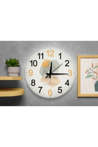 Soyut Desenli Minimalist Ağaç Figürlü Duvar Saati Sessiz Saat