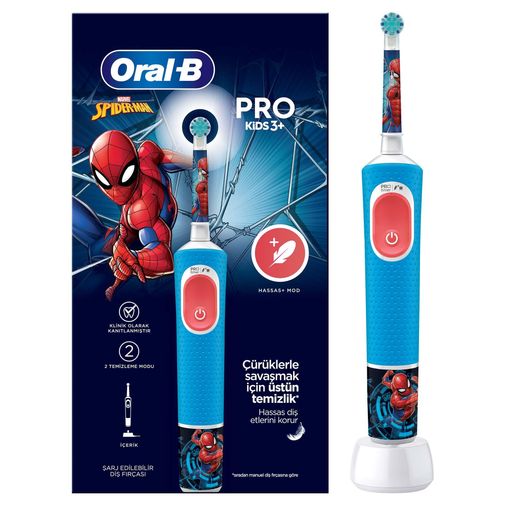 Spiderman Özel Seri Çocuklar İçin Şarj Edilebilir Diş Fırçası