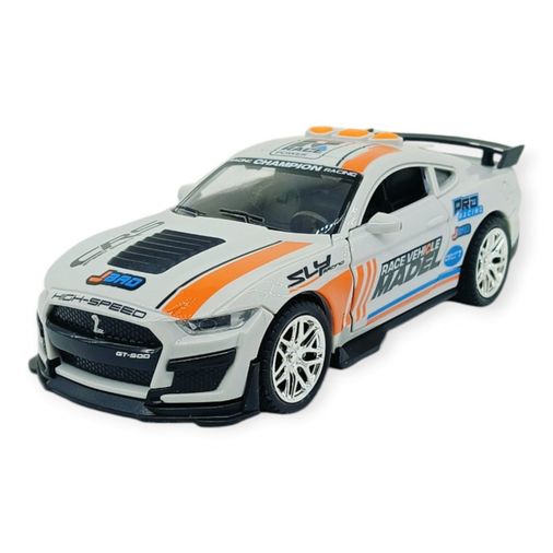 Spor Araba GT-500 Sürtmeli Işıklı Sesli Beyaz Plastik 18cm - 1 ADET
