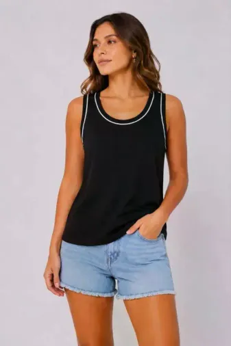 Sporcu Atlet Bisiklet Yaka Kolsuz Yazlık Atlet - Siyah - 2XL - Siyah