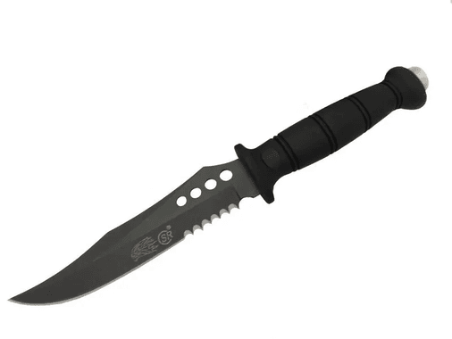 Sr S008b Lejyoner Tırtıklı Outdoor Bıçağı 29 Cm - Kauçuk Sap, Perçinli