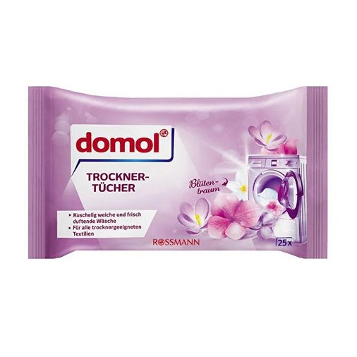 SR15070116 Domol Çiçek Rüyası 25'li Kurutma Makinesine Özel Yumuşatıcı Mendil