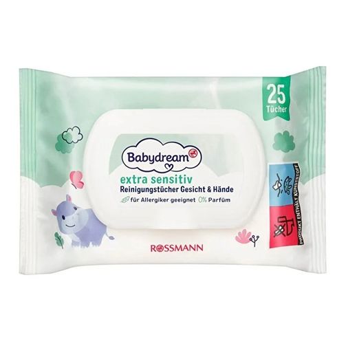 SR16070462 Babydream Çok Hassas Cilt Yüz Ve Ellere Özel Aloe Veralı 25'li Bebek Islak Mendil
