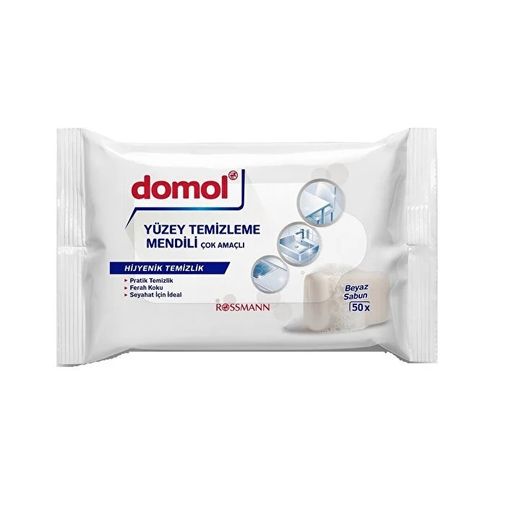 SR23090093 Domol Çok Amaçlı Yüzey Temizleme Mendili 50'li Beyaz Sabun