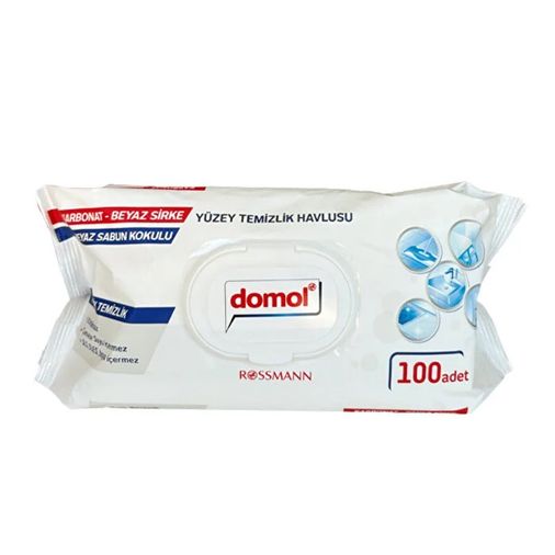 SR25060202 Domol Yüzey Temizlik Havlusu Beyaz Sabun Katkılı 100'lü