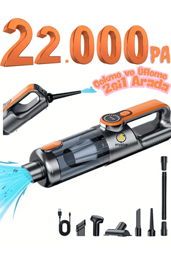 ST-126 Plus Kablosuz Araç Süpürgesi, Taşınabilir El Süpürgesi, Vakum Üfleme 120W Güçlü Emiş, Type-C Şarjlı, Yıkanabilir Filtre, Araba, Ev Ve Ofis Kullanımı İçin