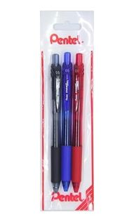 ST 57855210120392980184975 Energel 0.5 Mm Likit Roller Kalem Siyah/mavi/kırmızı 3&apos Lü Set 124-Pembe