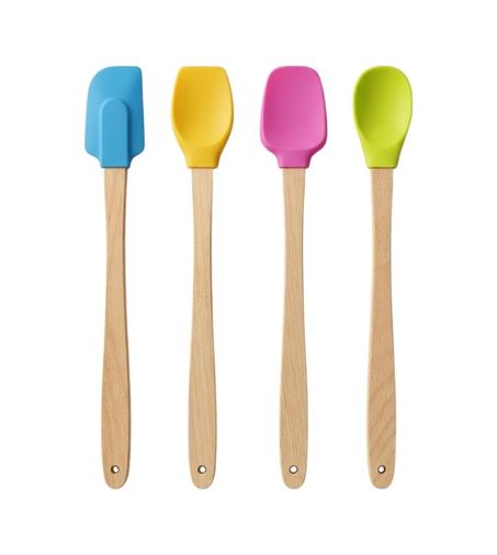 ST 57855210126171980184975 4&apos Lü Silikon Metal Kancalı Set - Ahşap Saplı, Isıya Dayanıklı Spatula Ve Mutfak Servis Seti 0