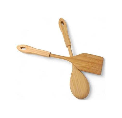 ST 57855210126333180184975 Bambu 2&apos Li Servis Seti, Tavalarınız Ve Kızarmanız İçin Spatula, Servisleriniz İçin Büyük Kaşık 2 Adet Lüks Bambu Set 0
