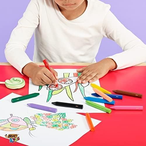 STANDART 130539490 Bıc Plastidecor Elleri Kirletmeyen Üçgen Pastel Boya, 12&apos Li Kutu, Elleri Boyamaz, 30 Aydan Büyük Çocuklar İçin İdeal 0000 Clear