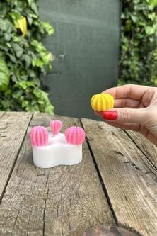 Standart Estetiki 57855210124593680184975 Ball Mini Üçlü Sukulent Mum Kalıbı Silikon 50 X 22