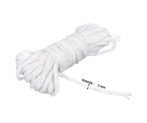 Standart Estetiki 57855210124621480184975 X-Perk İp Mum Fitili 5 Metre Çap 3 Mm 50 X 22