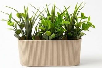 Standart Estetiki 57855210125110080184975 Dekoratif Yapay Sukulent Bitki Saksısı Modern Masaüstü Yapay Bitki Aranjmanı, Dekoratif Plastik Saksı İle Ev, Ofis Ve Raf Dekoru 16 X 7 Cm 50 X 22