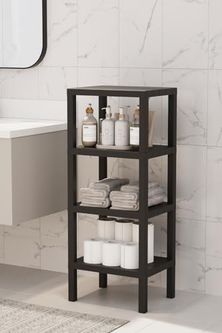 Standart Estetiki 57855210125309280184975 Mithra Life 4 Katlı Plastik Siyah Banyo Mutfak Rafı Mıt1050 50 X 22