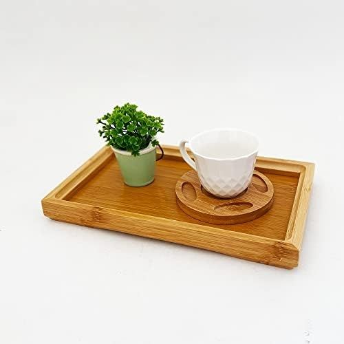 Standart Wood 57855210131191280184975 Bambu Dikdörgen Servis Tepsisi Küçük Boy Tepsi 25Cm 15Cm 2.6Cm