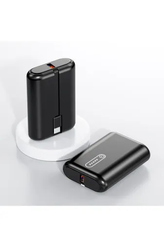 starnewstore 6485214013771971895 Home 10.000 Mah 22.5W Hızlı Şarjlı Type-C Kablolu 1X Usb 1X Type-C Çıkışlı Mini Cep Powerba