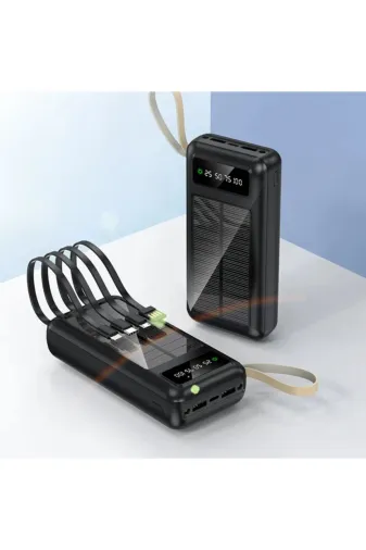 starnewstore 6485216687501968593 Burx 20.000 Mah Güneş Enerjili Led Işıklı Powerbank Şarj Aleti 2X Usb Çıkışlı Mikro Tycp