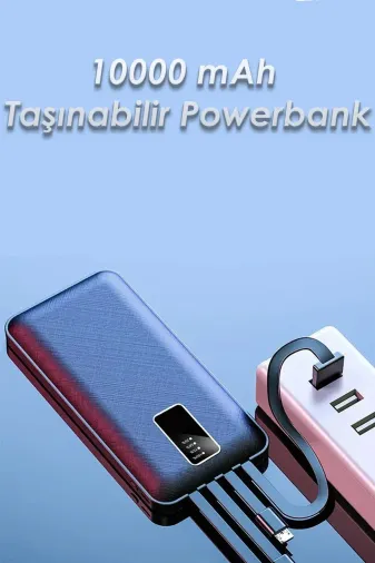 starnewstore 6485216698011721051 Mah Dijital Göstergeli Dahili Çoklu Kablolu Powerbank Ysftx 721051