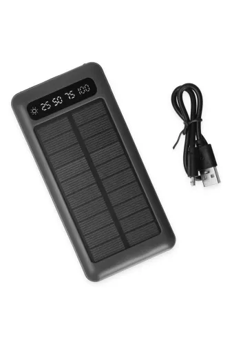 starnewstore 64852166980811021572 Mah Güneş Enerjili Led Işıklı Powerbank Şarj Aleti Usb Çıkışlı Mikro Typc Lıghtnıng Ys