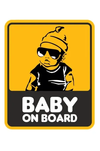 Sticker Fabrikası 00651-4 Baby On Board Arabada Bebek Var Sticker 00651 9X11 Cm