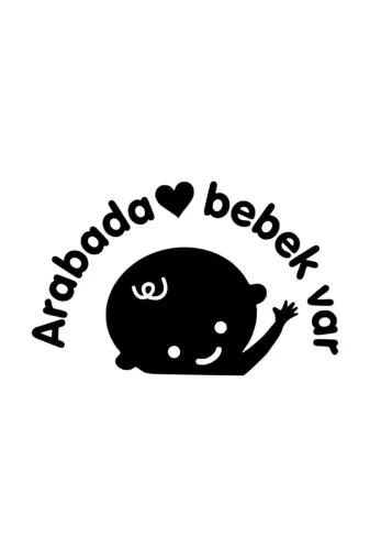 Stickrmarket SM000355X3 |Arabada Bebek Var Araba Laptop Duvar Folyo Sticker 20X12 (Cm)