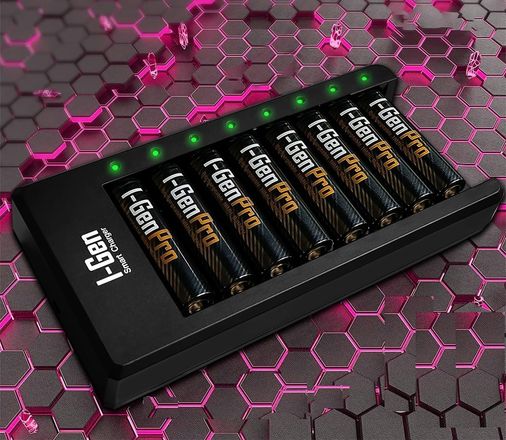 STOREMAX 76230232 G811 8'li Pil Şarj Aleti + 8 Adet Aaa Pro 1100 Mah Şarj Edilebilir İnce Şarjlı Kalem Pilli Set 1.2V Ni-Mh