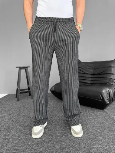 Su Yolu Çizgili Cepli Pantalon - Siyah - XL - Siyah