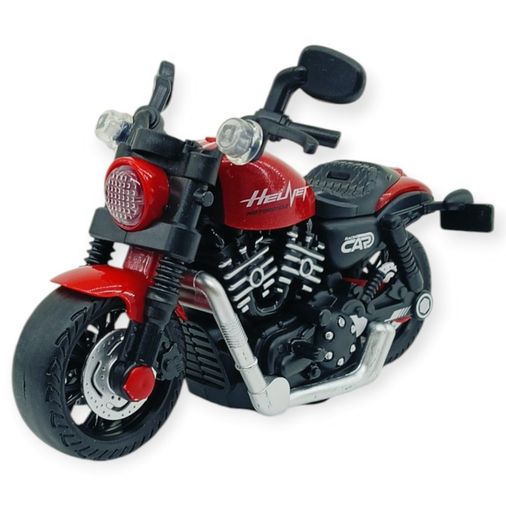 Sürtmeli Işıklı Sesli Chopper Motor Kırmızı 15cm - 1 ADET
