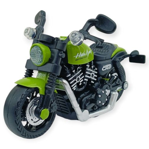 Sürtmeli Işıklı Sesli Chopper Motor Yeşil 15cm - 1 ADET