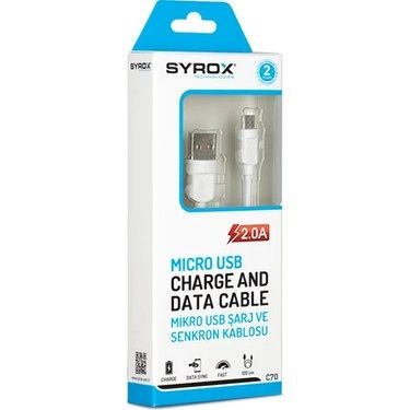 Syrox C70 Micro Usb Şarj Ve Veri Kablosu