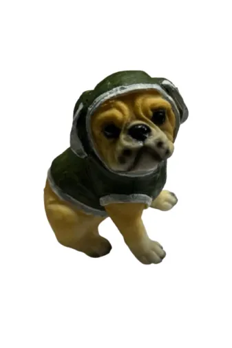 t camp Uzay Kostümlü Bulldog Oturan Köpek Biblo