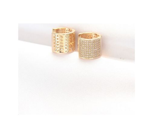 Tahtakale Toptancıları BKP8890-BLNC Pirinç Gold Renk Taşlı Minimal Küpe Altın
