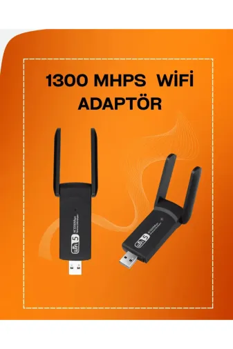 Tak-Çalıştır Özellikli Çift Bant WiFi Adaptör – 1200 Mbps