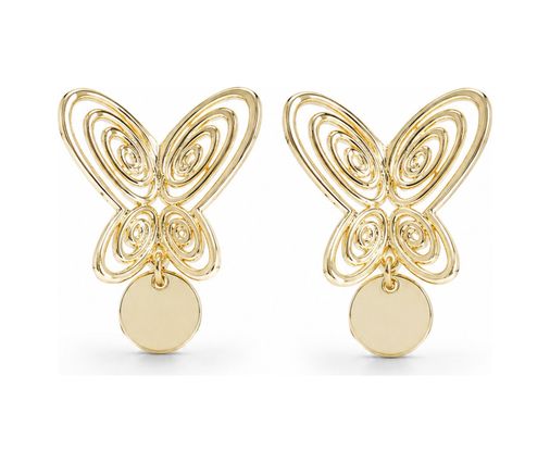 TakÇalıştır BKP11720-BLNC Füsun Küpesi Model Gold Renk Kelebek Model Pirinç Kadın Küpe Altın 75066764