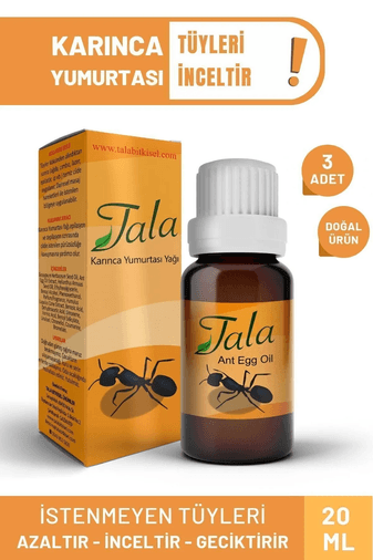 tala3 Tala Tüy Azaltıcı Ve Tüy Dökücü Karınca Yumurtası Yağı Tüy Inceltici 3 Adet