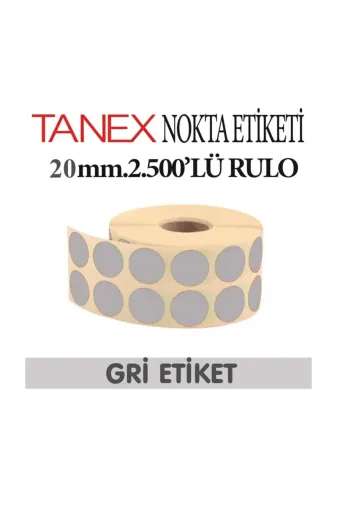 Tanex P71822S948 20Mm.gri Nokta Etiketi 2.500 Lü Rulo