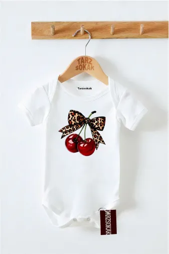 Tarzsokak fyk000001 Kısa Kol Body Cherry Fiyonk Desenli Kodzıbın13