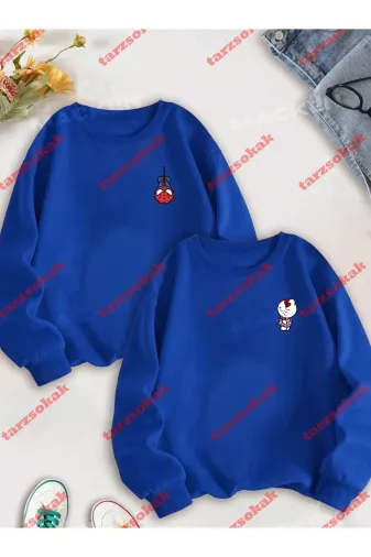 Tarzsokak TYC58URNQN170517245869359 Sevgili Çift Kombin Hello Kitty Spiderman Göğüs Baskılı Bisiklet Yaka Sweatshirt 2Li