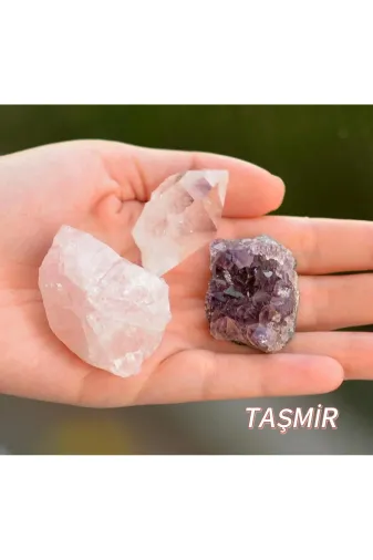 Taş-Mir 0000tasmir Ham Ametist - Pembe Kuvars - Kristal Kuvars Taşı