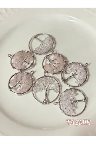 Taş-Mir 09292pembe Pembe Kuvars Hayat Ağacı Kolye Ucu 1 Adet