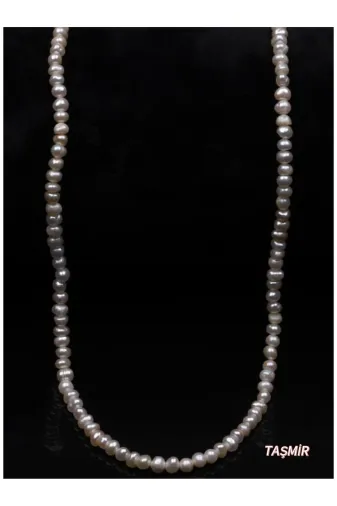 Taş-Mir TYC4997BA0655305B2423C000 İnci Doğal Taş Kolye 3 Mm