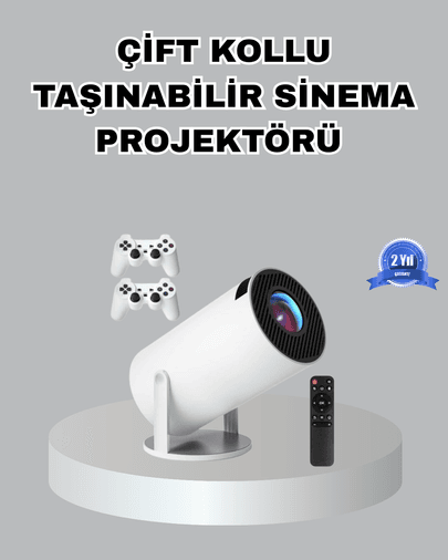 Taşınabilir Projeksiyon Cihazı 4K Destekli Wi-Fi Kablosuz Ekran Yansıtma