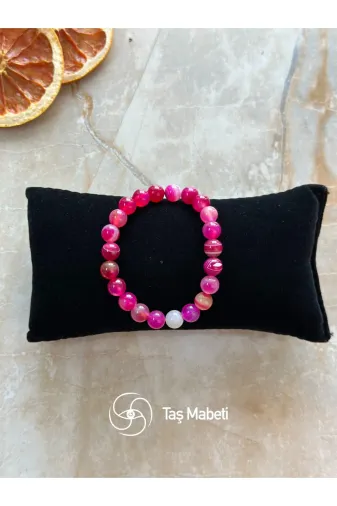 TAŞMABETİ TMPAMB-31 Pembe Akik Bileklik