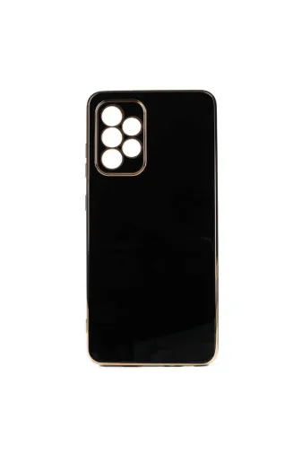 Techaks 56AÖ-8680436363249-568 Samsung Galaxy A52 Kılıf Kenarları Altın İşlemeli Parlak Renkli Luxury Kapak Bark
