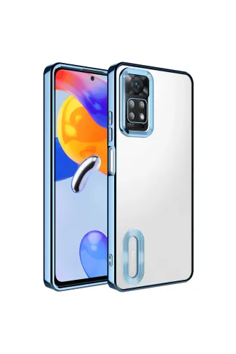 Techaks T25703-TCHS Redmi Note 11 Pro 5G Kılıf Kamera Korumalı Logo Gösteren Zore Omega Kapak - Sierra Mavi