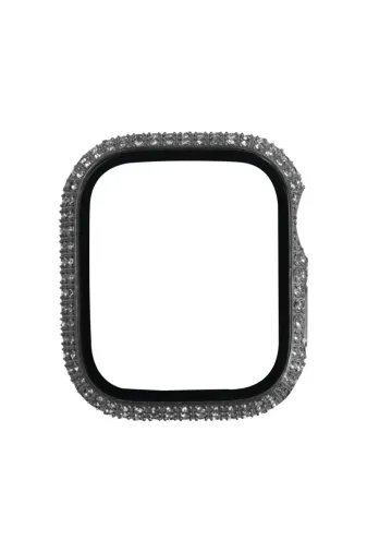 Techaks T26430-TCHS Watch 7 45Mm Watch Gard 24 Kenarları Taşlı Sert Pc Kasa Ve Ekran Koruyucu Tchs - Gümüş